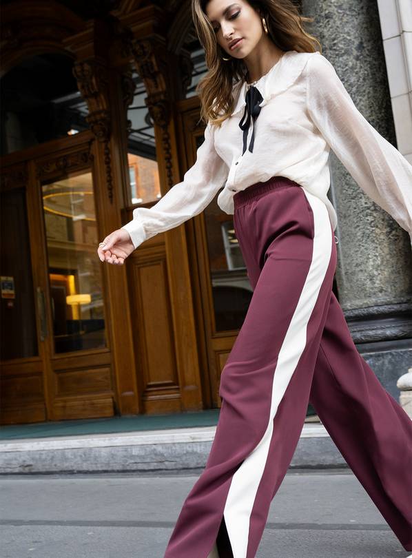 Maroon wide shop leg trousers